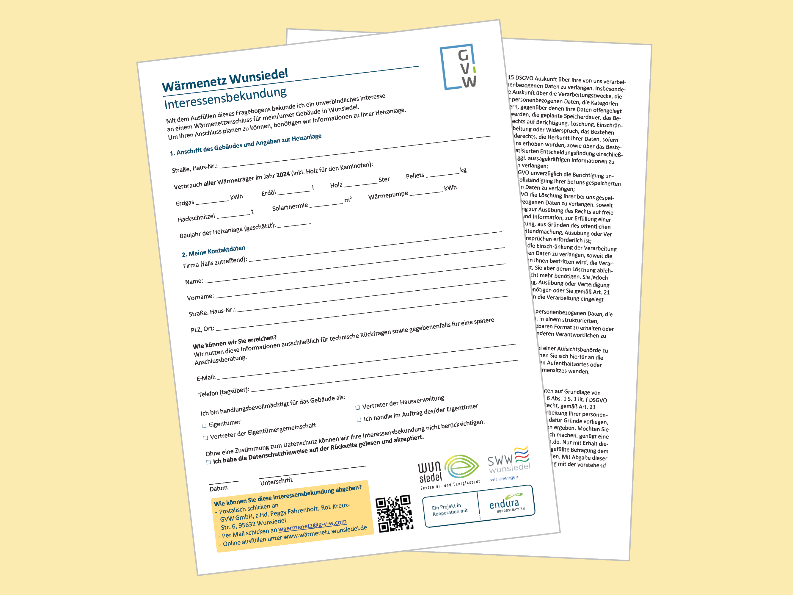 Informationen zur Interessensbekundung zum Anschluss ans Wärmenetz