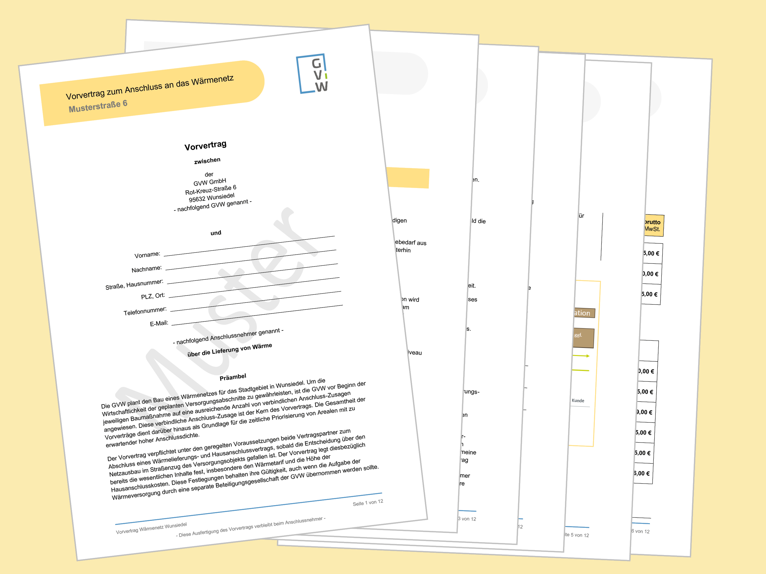 Informationen zum Vorvertrag und zum Tarif